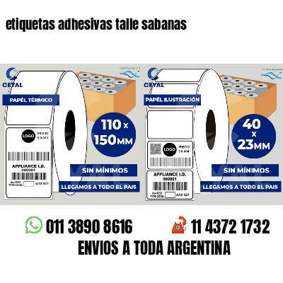 etiquetas adhesivas talle sabanas