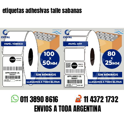 etiquetas adhesivas talle sabanas