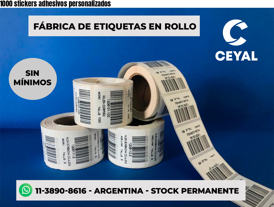 1000 stickers adhesivos personalizados