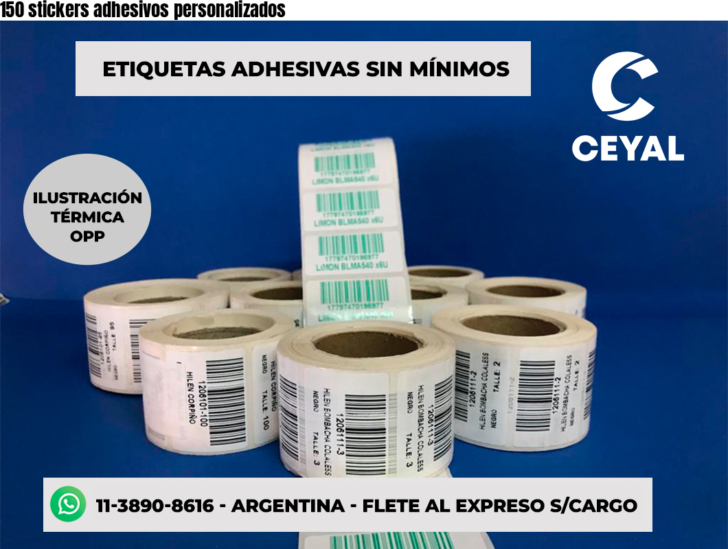 150 stickers adhesivos personalizados