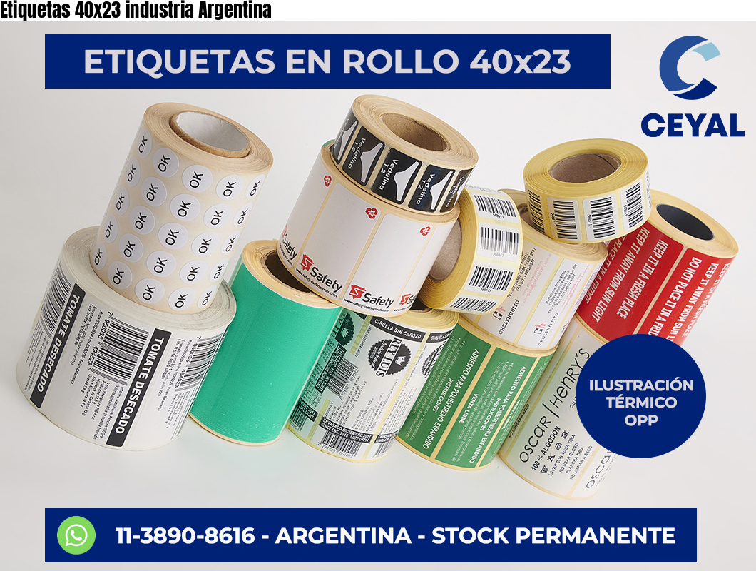 Etiquetas 40×23 industria Argentina