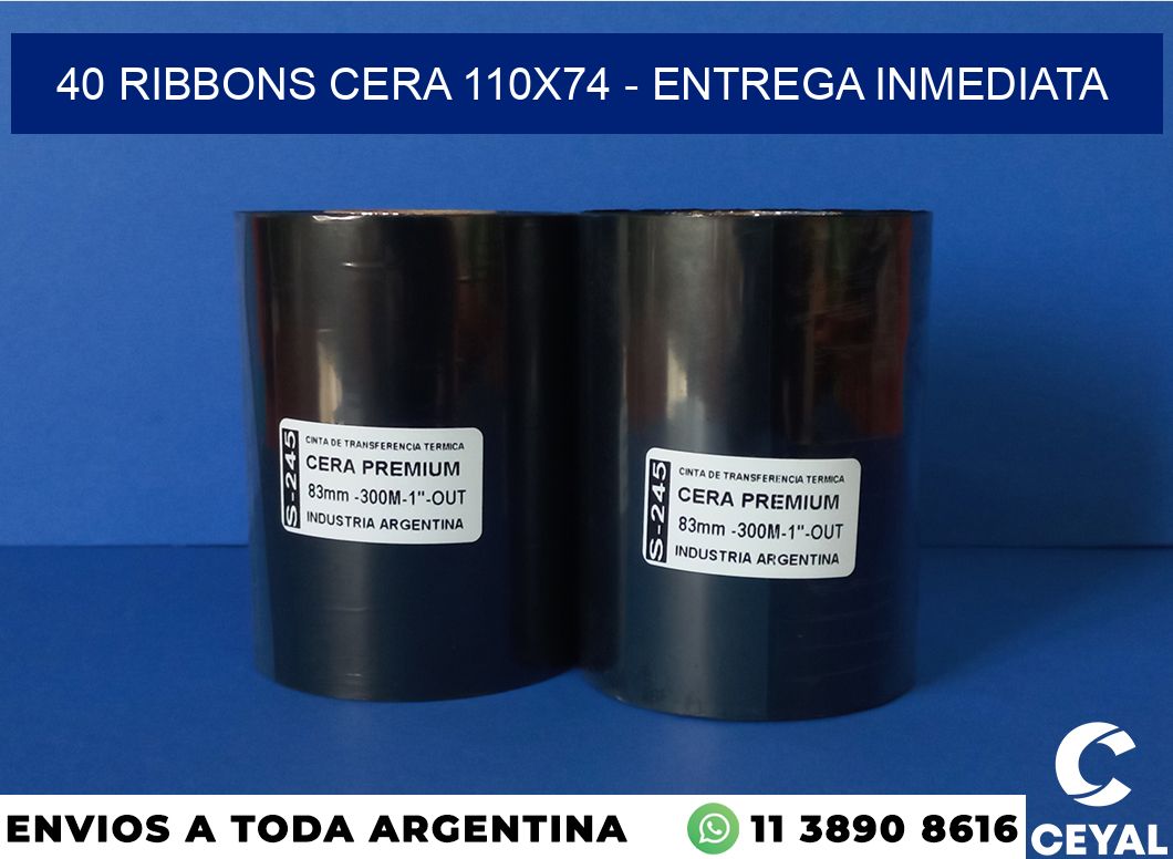 40 Ribbons cera 110×74 – Entrega inmediata