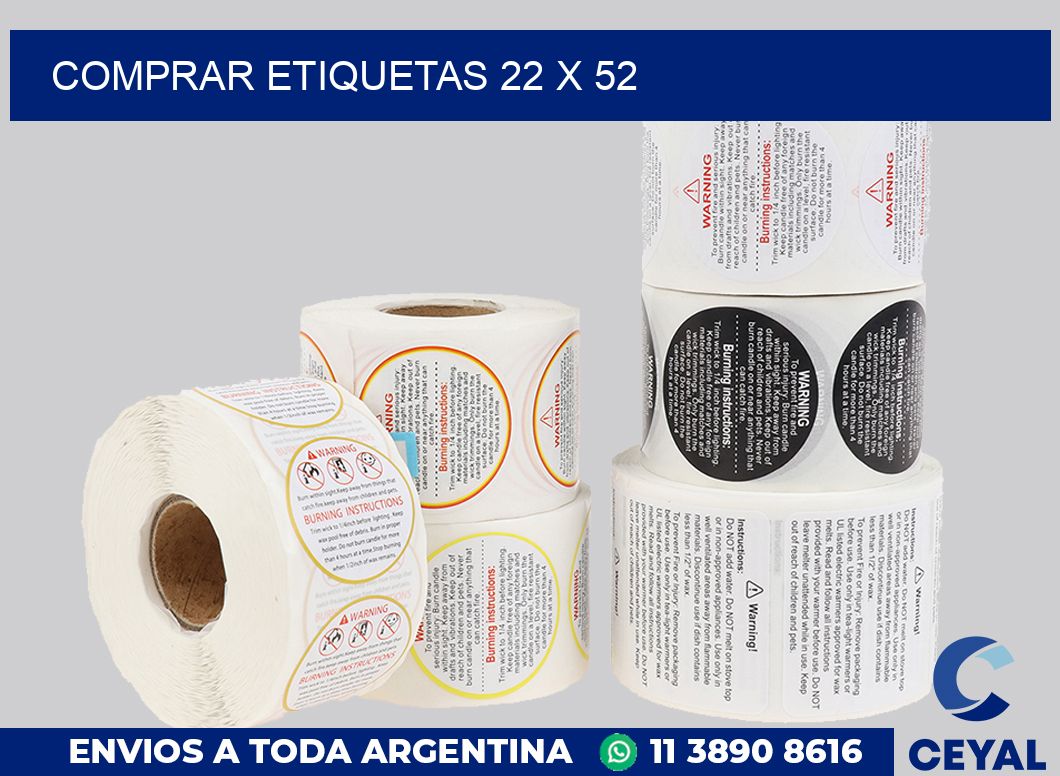 Comprar etiquetas 22 x 52