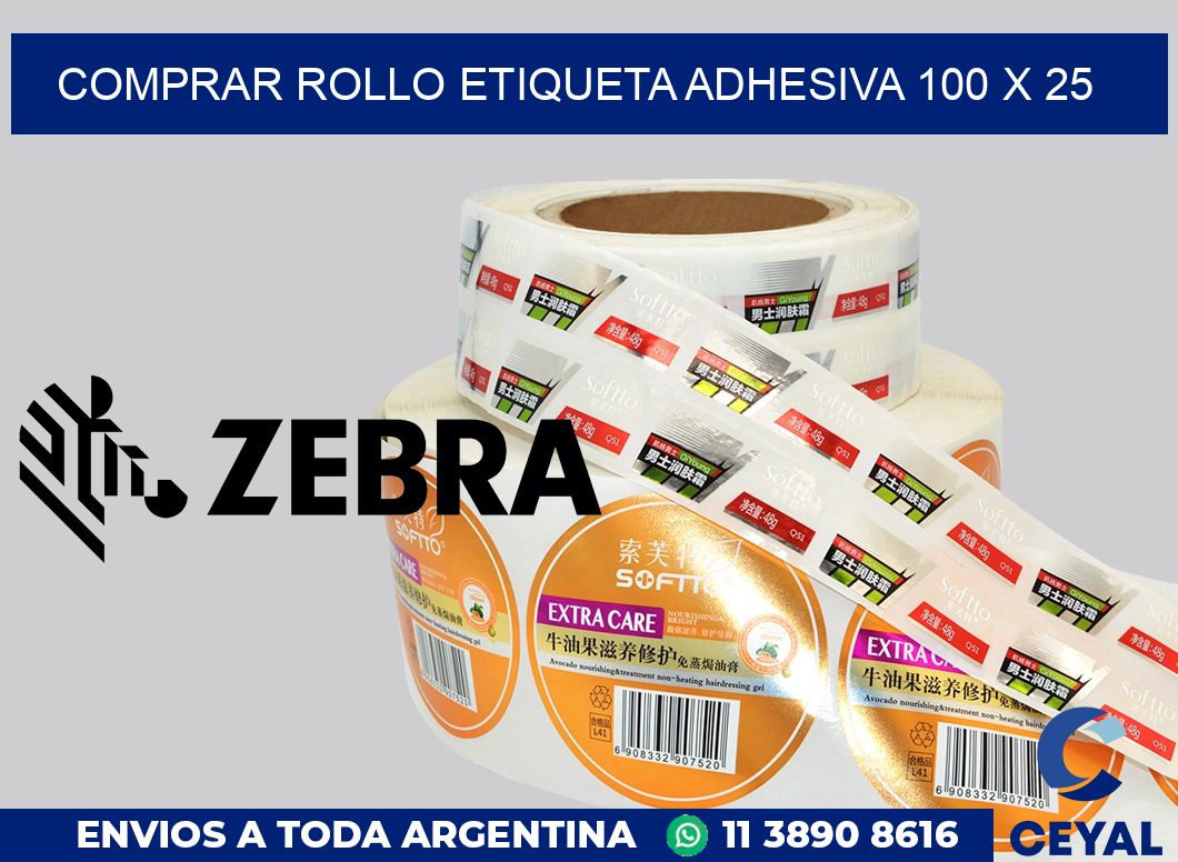 Comprar rollo etiqueta adhesiva 100 x 25