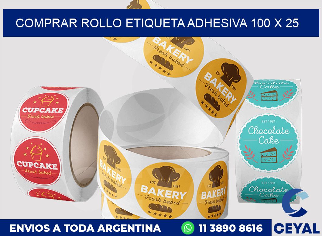 Comprar rollo etiqueta adhesiva 100 x 25