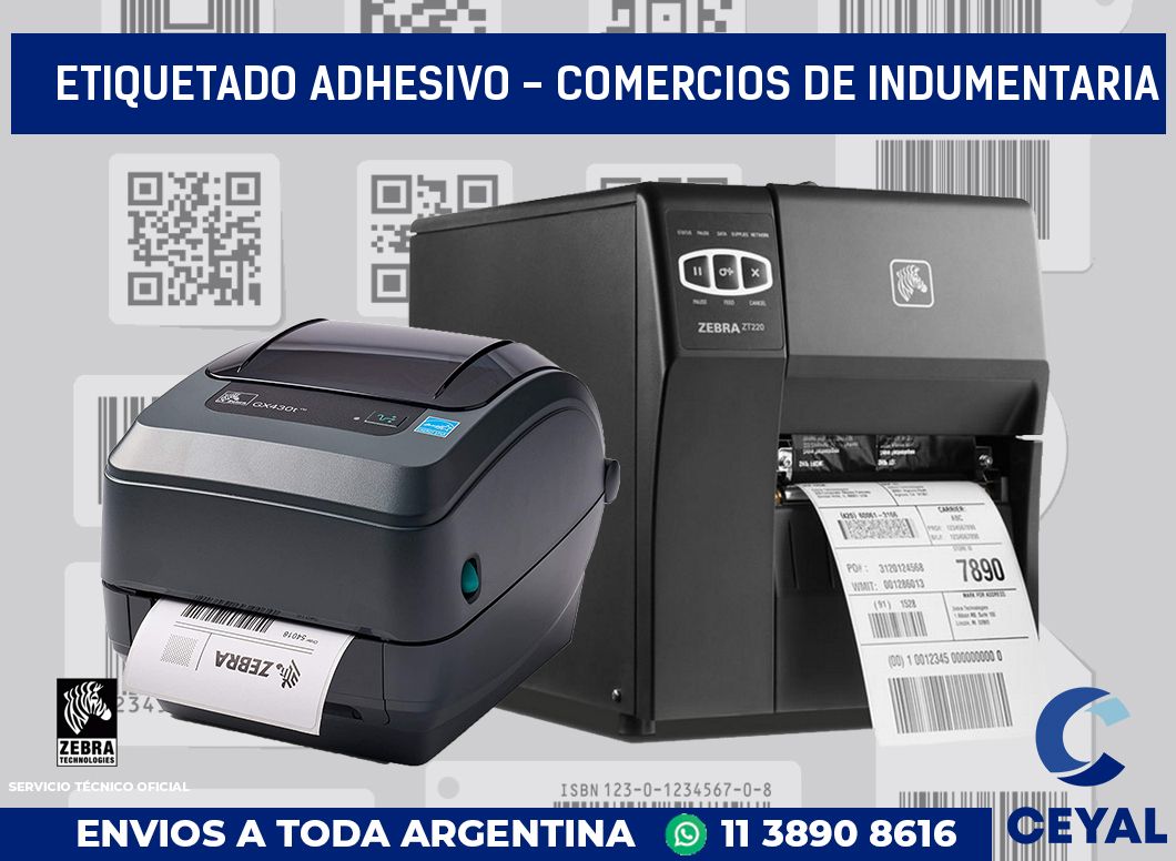 Etiquetado adhesivo - Comercios de indumentaria