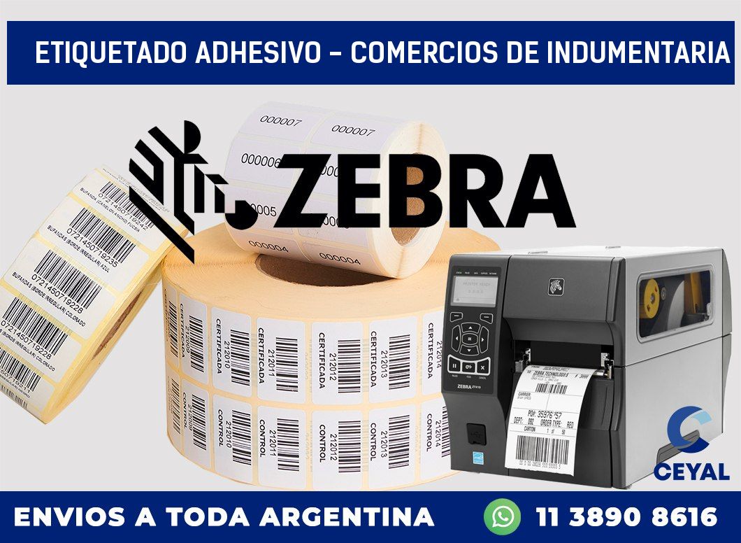 Etiquetado adhesivo - Comercios de indumentaria