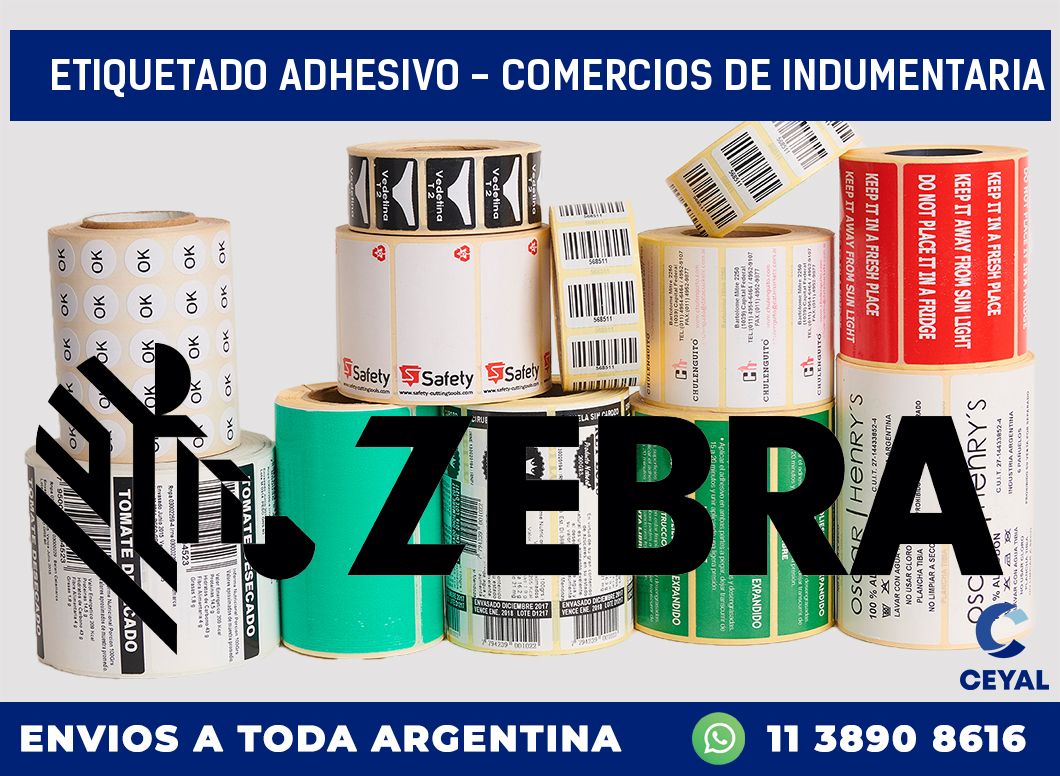 Etiquetado adhesivo – Comercios de indumentaria