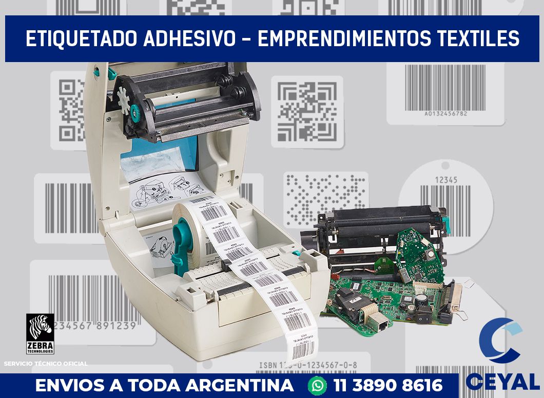 Etiquetado adhesivo - Emprendimientos textiles