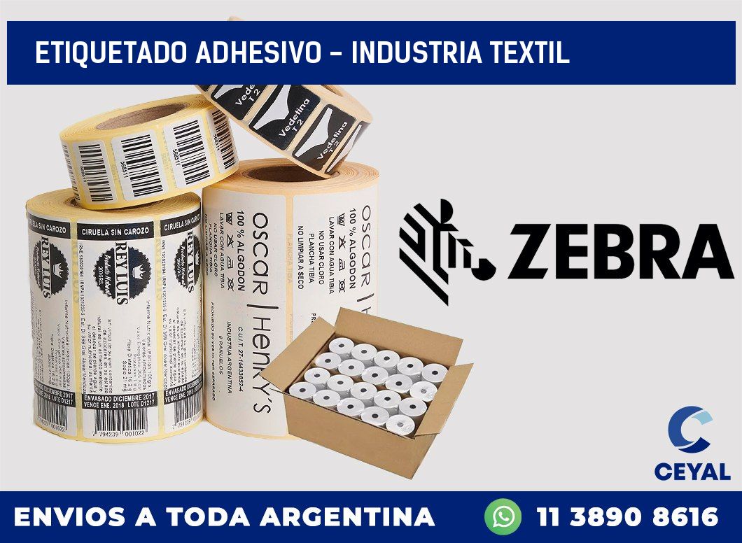 Etiquetado adhesivo - Industria textil