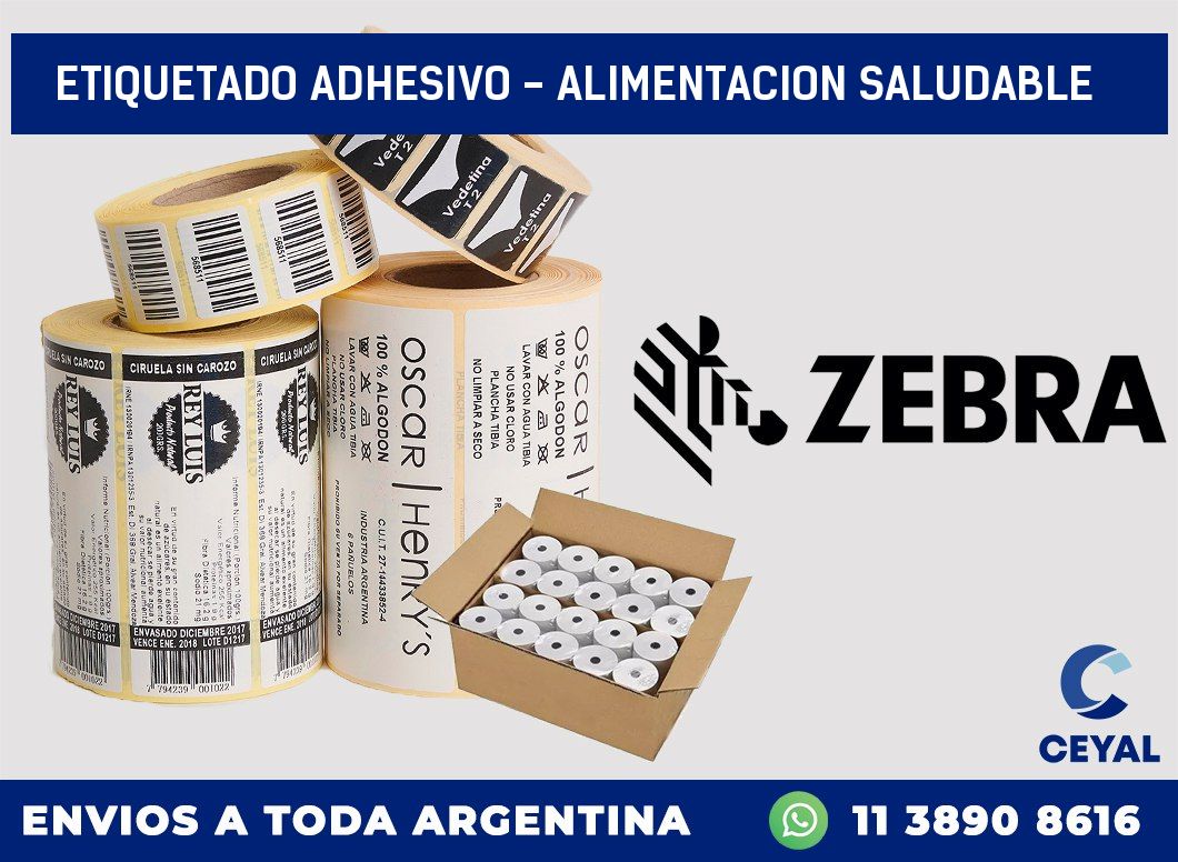 Etiquetado adhesivo - alimentacion saludable