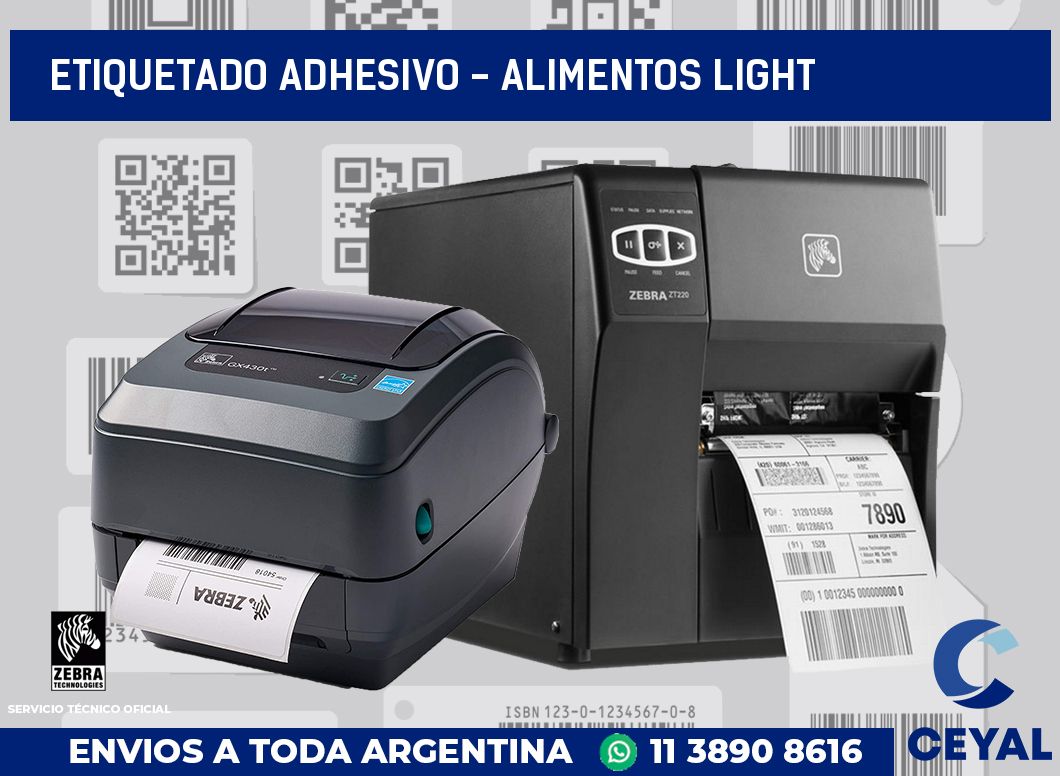 Etiquetado adhesivo - alimentos light