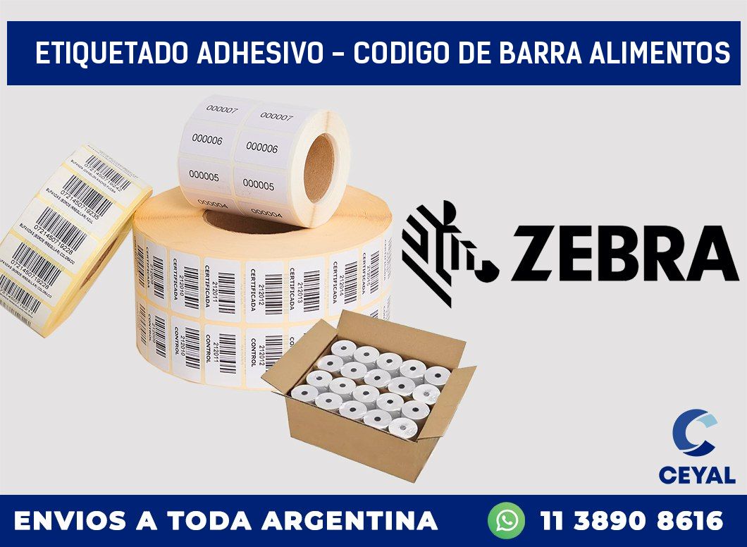 Etiquetado adhesivo - codigo de barra alimentos