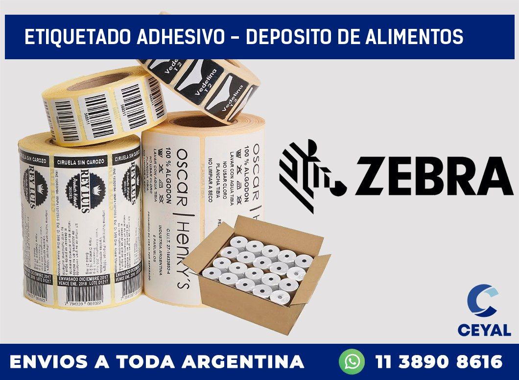 Etiquetado adhesivo – deposito de alimentos