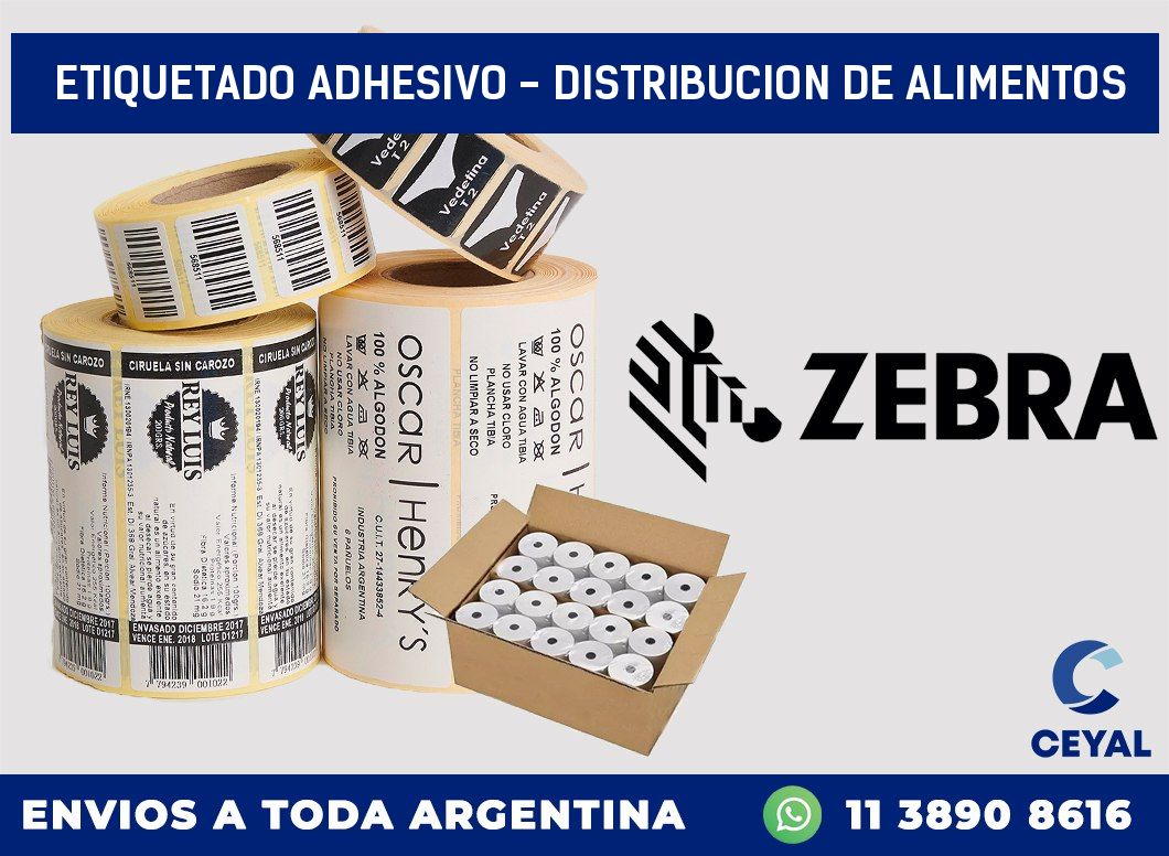 Etiquetado adhesivo - distribucion de alimentos