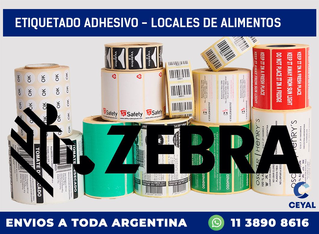 Etiquetado adhesivo – locales de alimentos