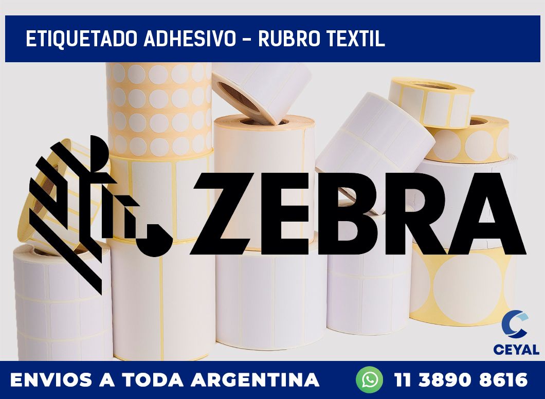 Etiquetado adhesivo - rubro textil