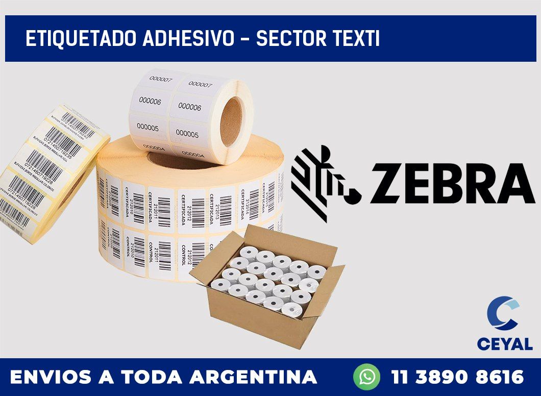 Etiquetado adhesivo - sector texti