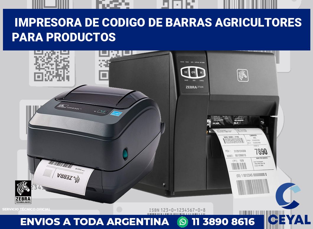 Impresora de codigo de barras Agricultores para productos