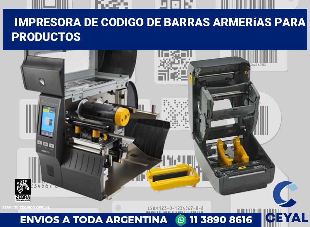 Impresora de codigo de barras Armerías para productos