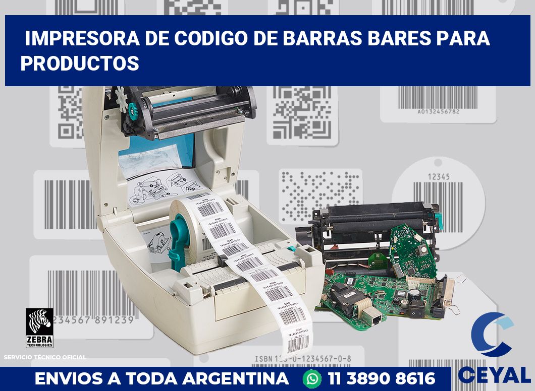 Impresora de codigo de barras Bares para productos