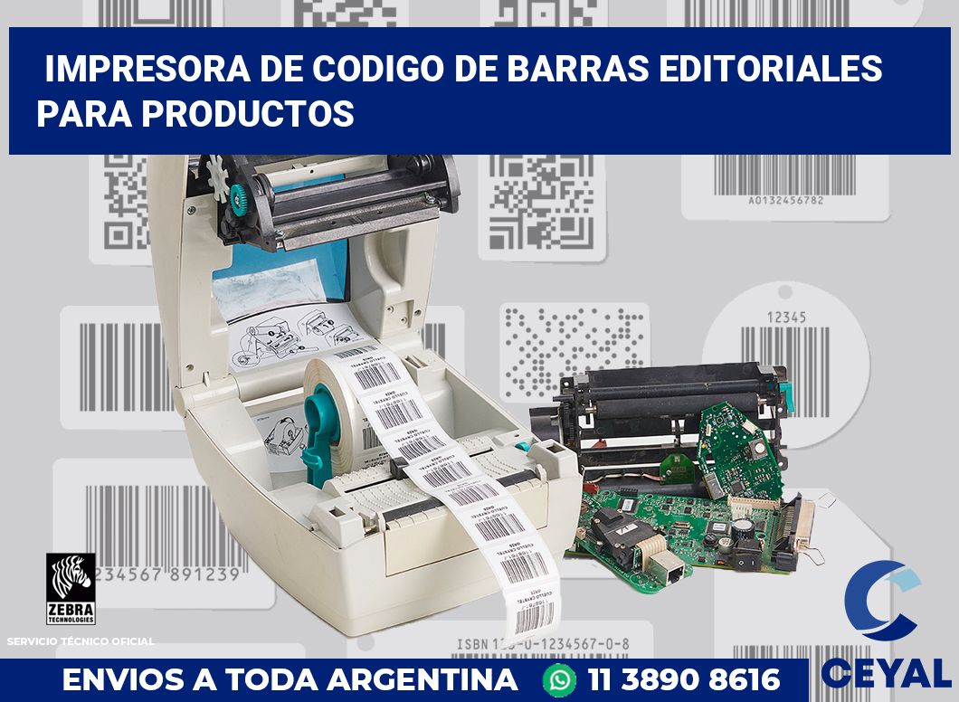 Impresora de codigo de barras Editoriales para productos