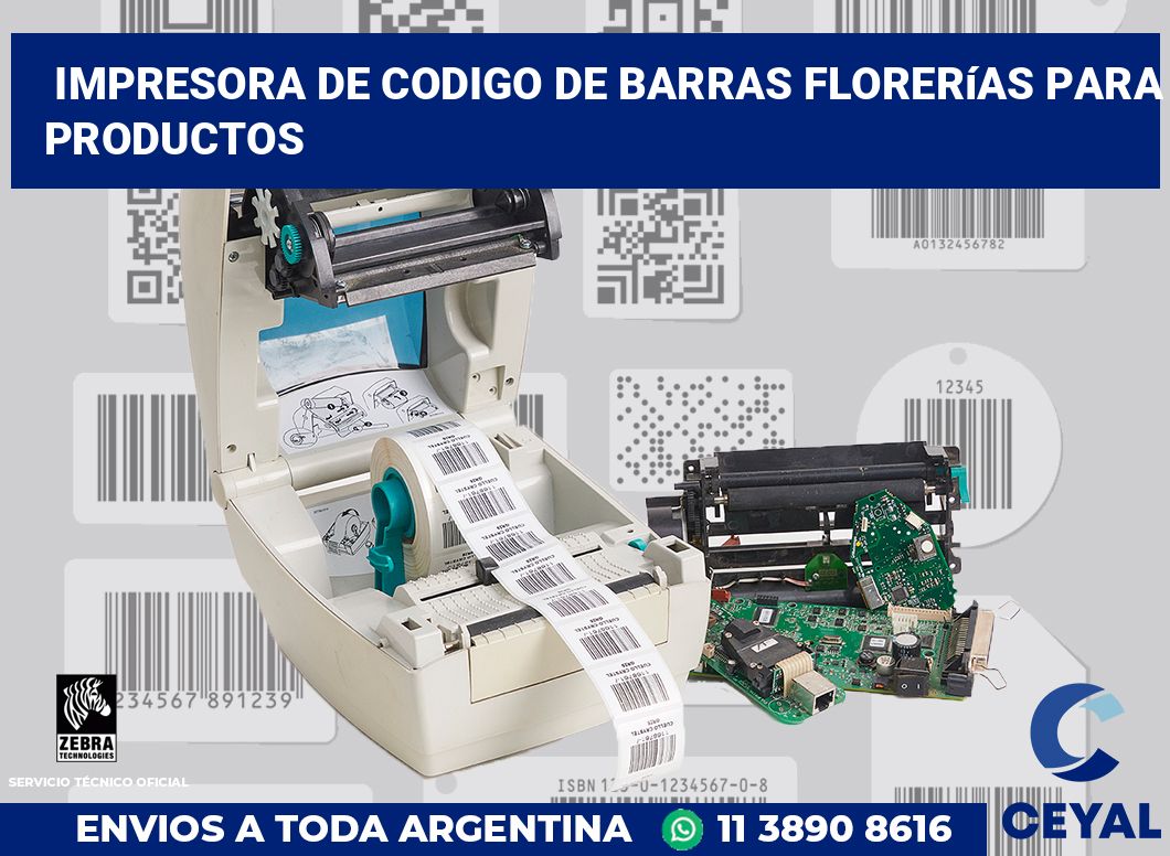 Impresora de codigo de barras Florerías para productos