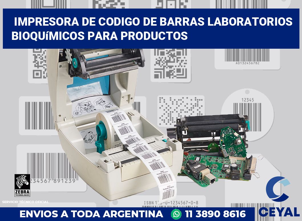 Impresora de codigo de barras Laboratorios bioquímicos para productos