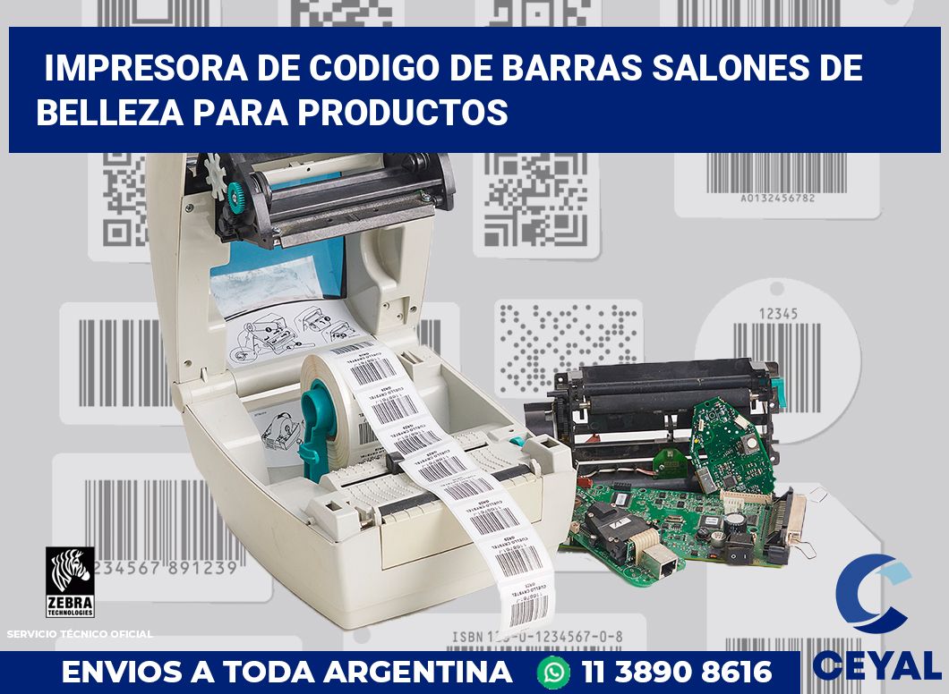 Impresora de codigo de barras Salones de belleza para productos