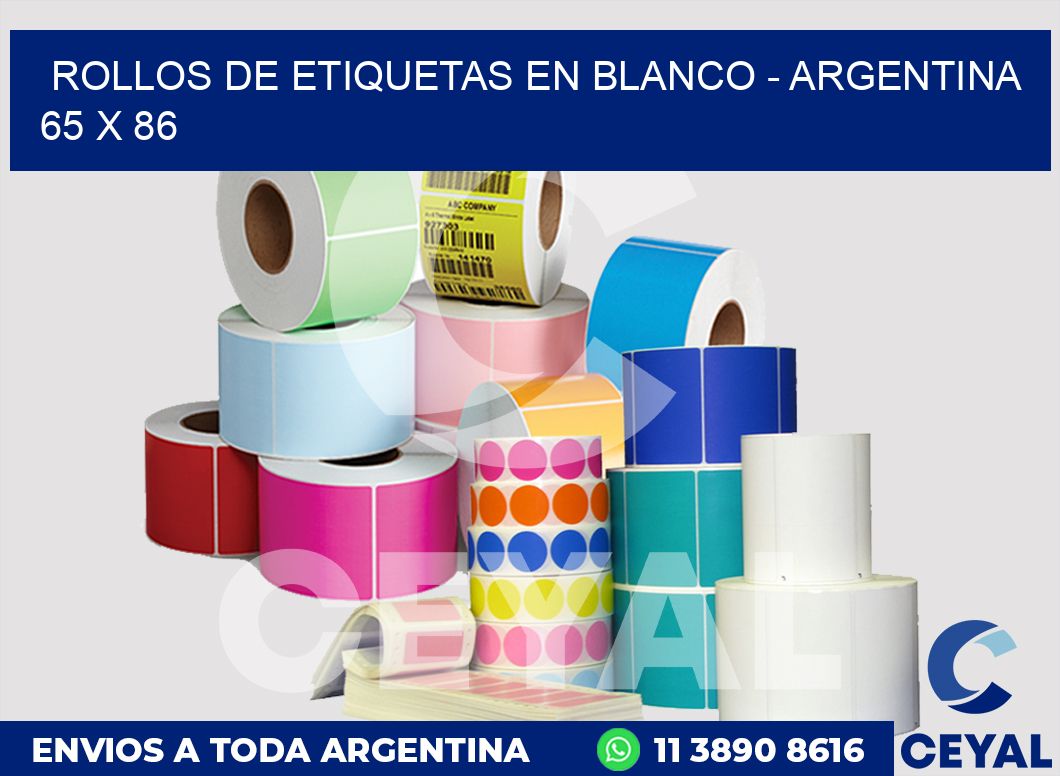 Rollos de etiquetas en blanco - Argentina 65 x 86