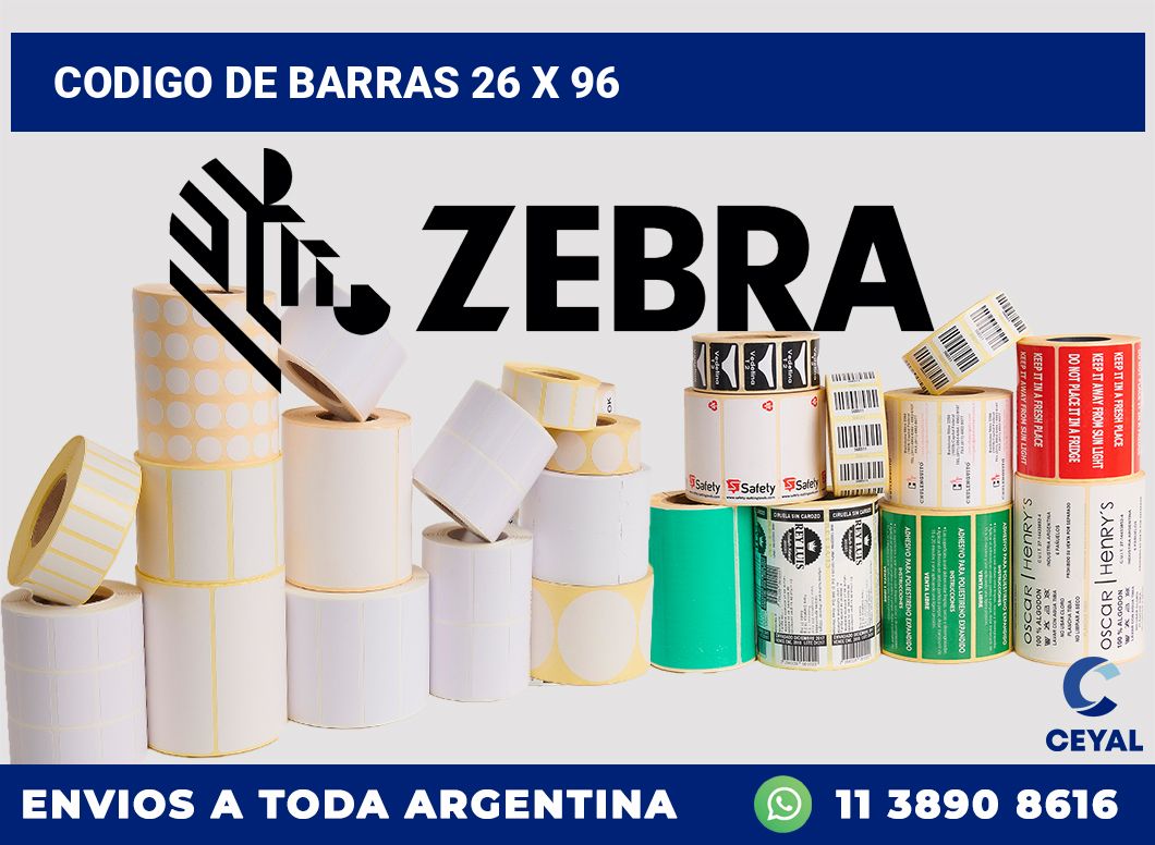 codigo de barras 26 x 96