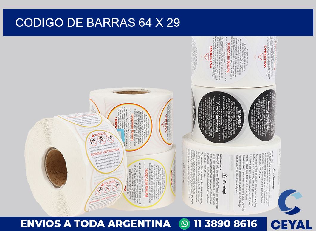 codigo de barras 64 x 29