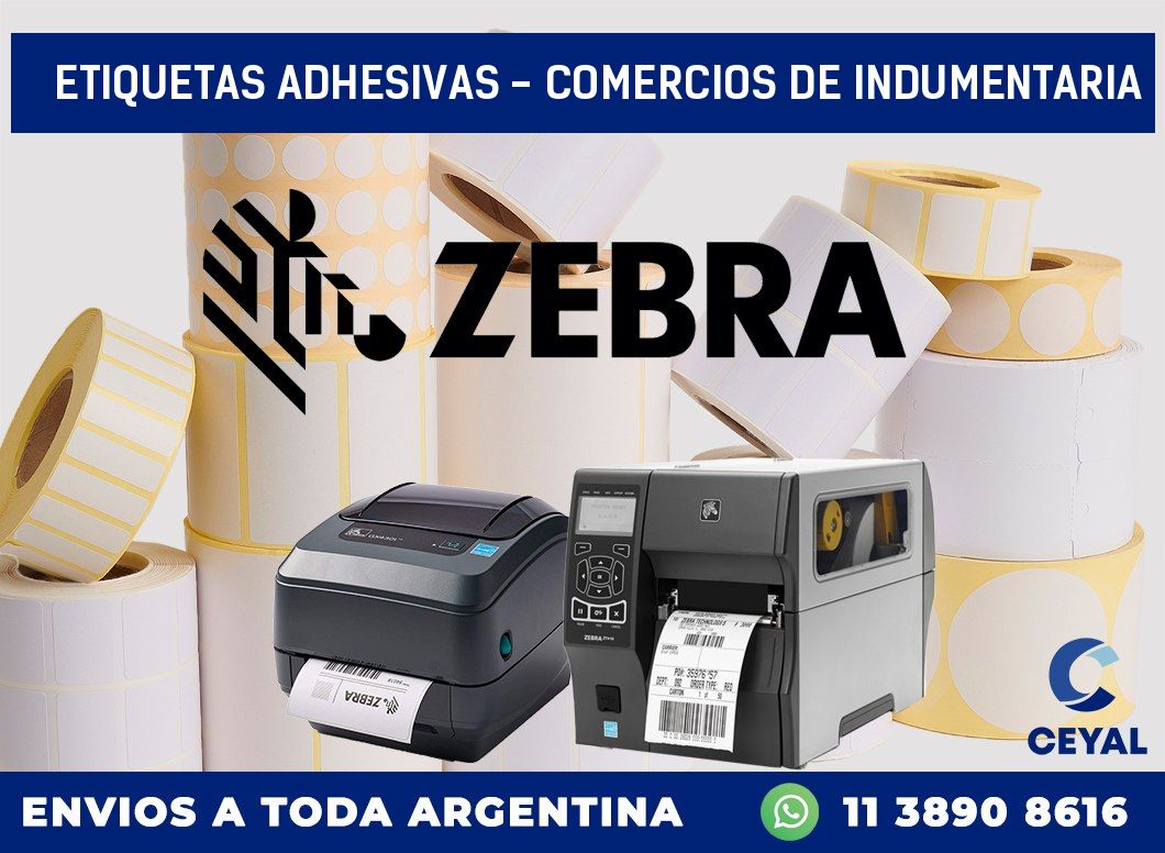 etiquetas adhesivas – Comercios de indumentaria