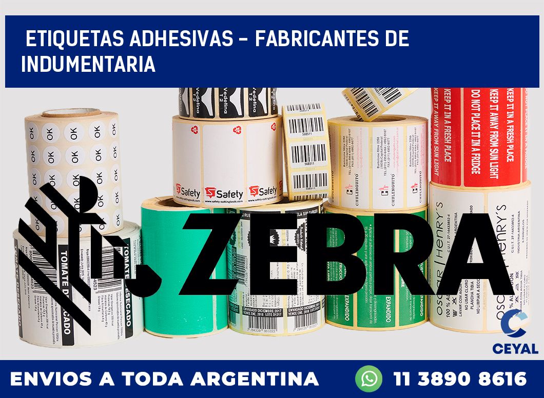 etiquetas adhesivas – Fabricantes de indumentaria