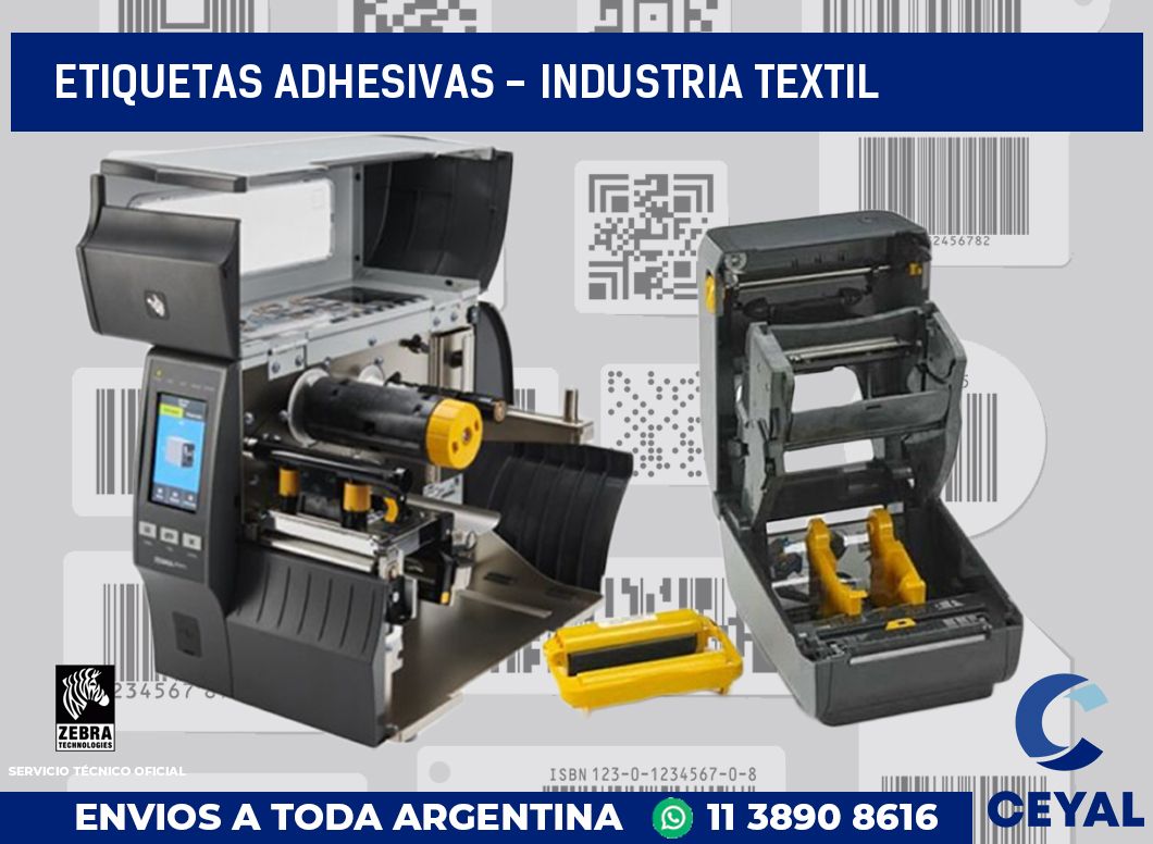 etiquetas adhesivas - Industria textil