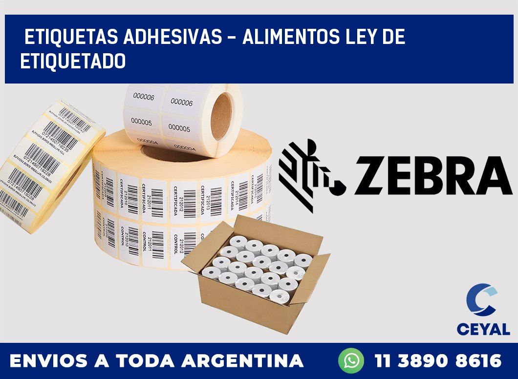 etiquetas adhesivas - alimentos ley de etiquetado