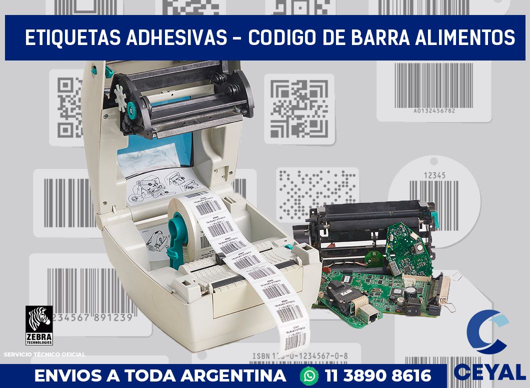 etiquetas adhesivas - codigo de barra alimentos