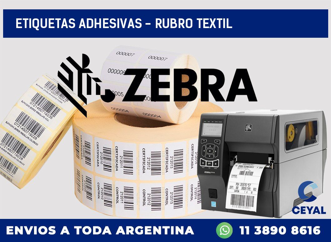 etiquetas adhesivas - rubro textil