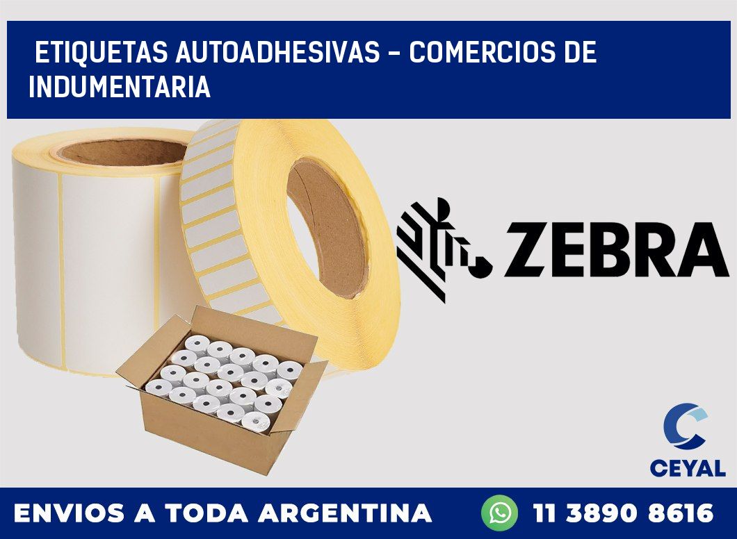 etiquetas autoadhesivas - Comercios de indumentaria