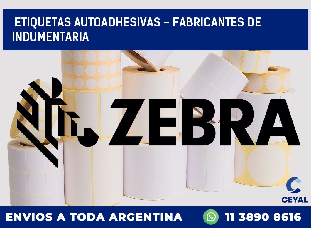 etiquetas autoadhesivas - Fabricantes de indumentaria