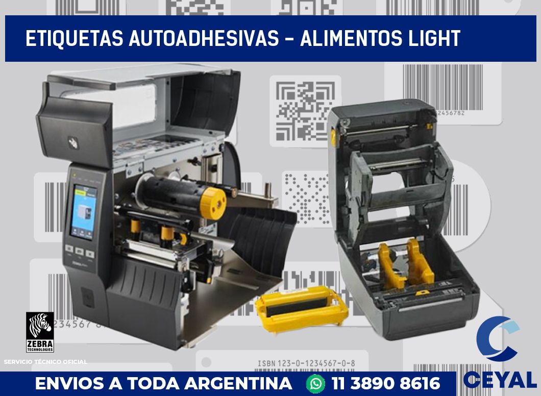 etiquetas autoadhesivas - alimentos light