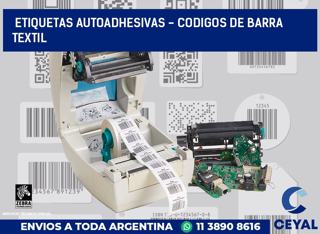 etiquetas autoadhesivas - codigos de barra textil