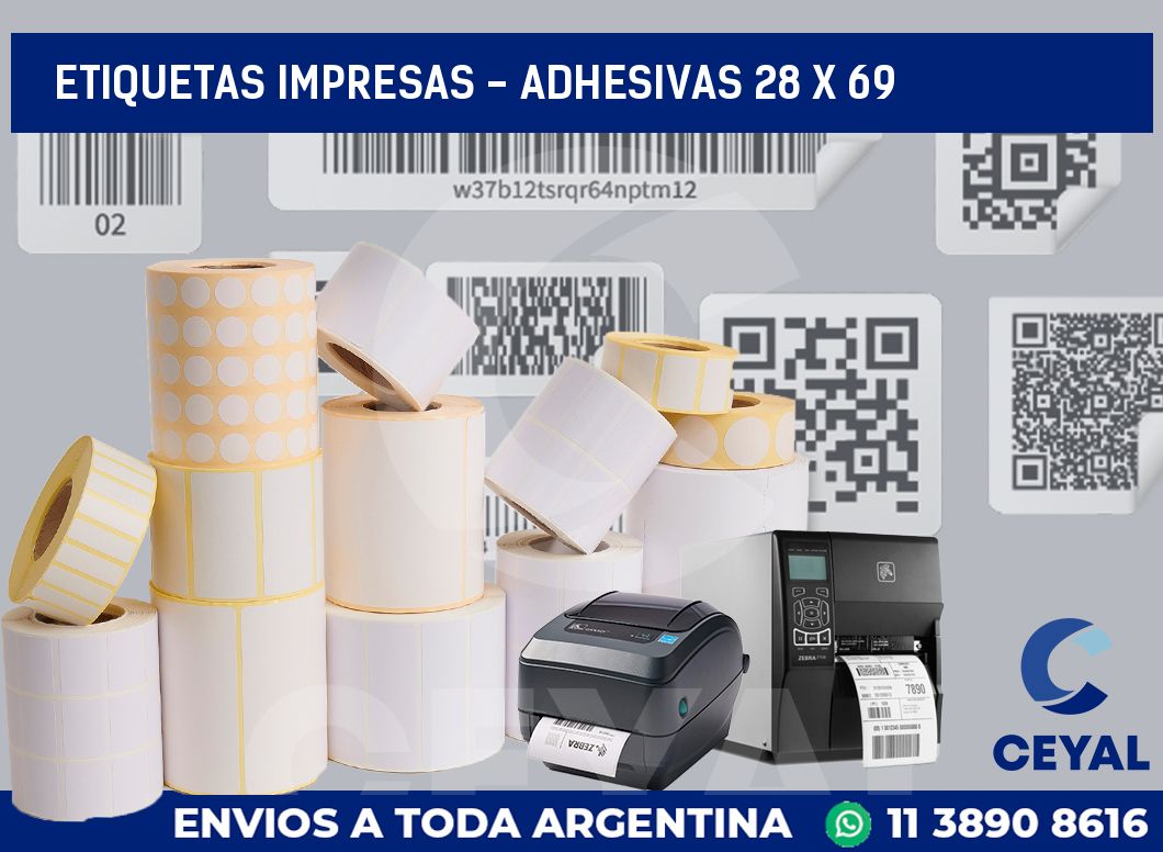 etiquetas impresas – Adhesivas 28 x 69