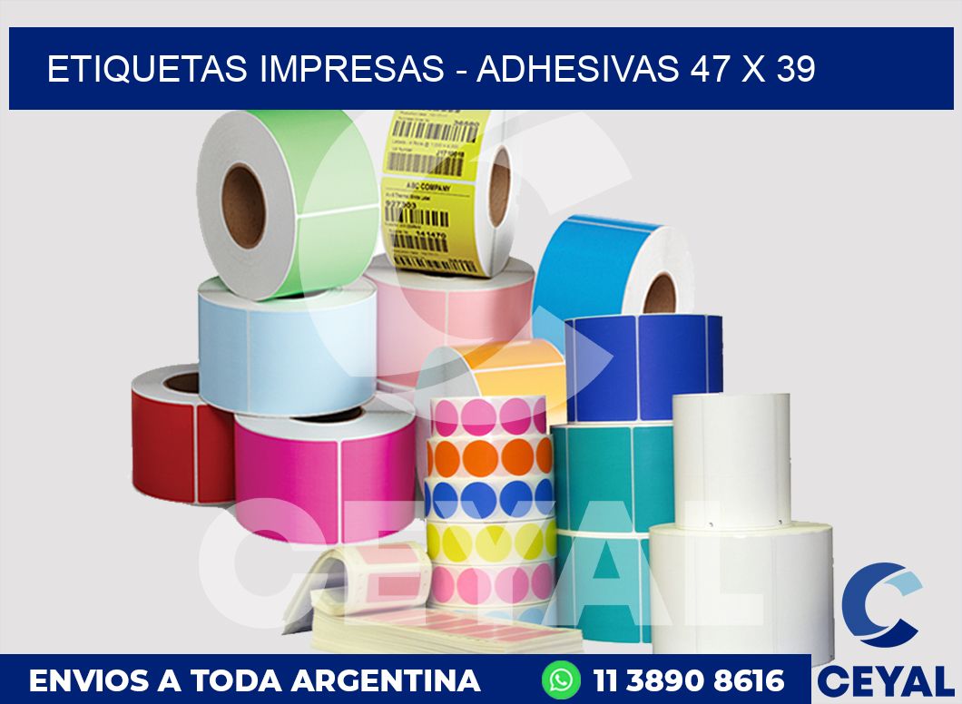 etiquetas impresas - Adhesivas 47 x 39