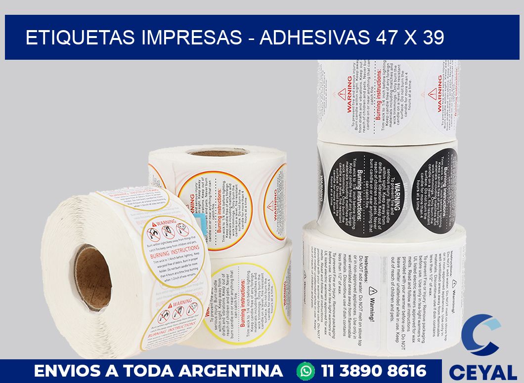 etiquetas impresas – Adhesivas 47 x 39