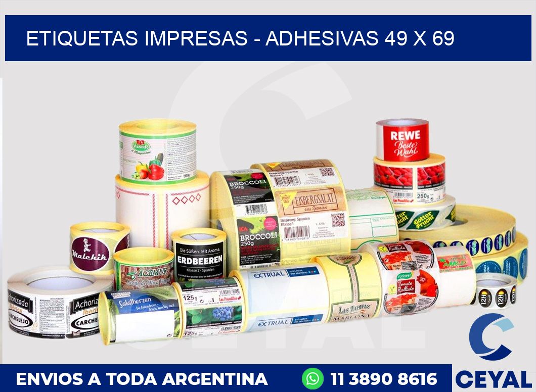 etiquetas impresas – Adhesivas 49 x 69