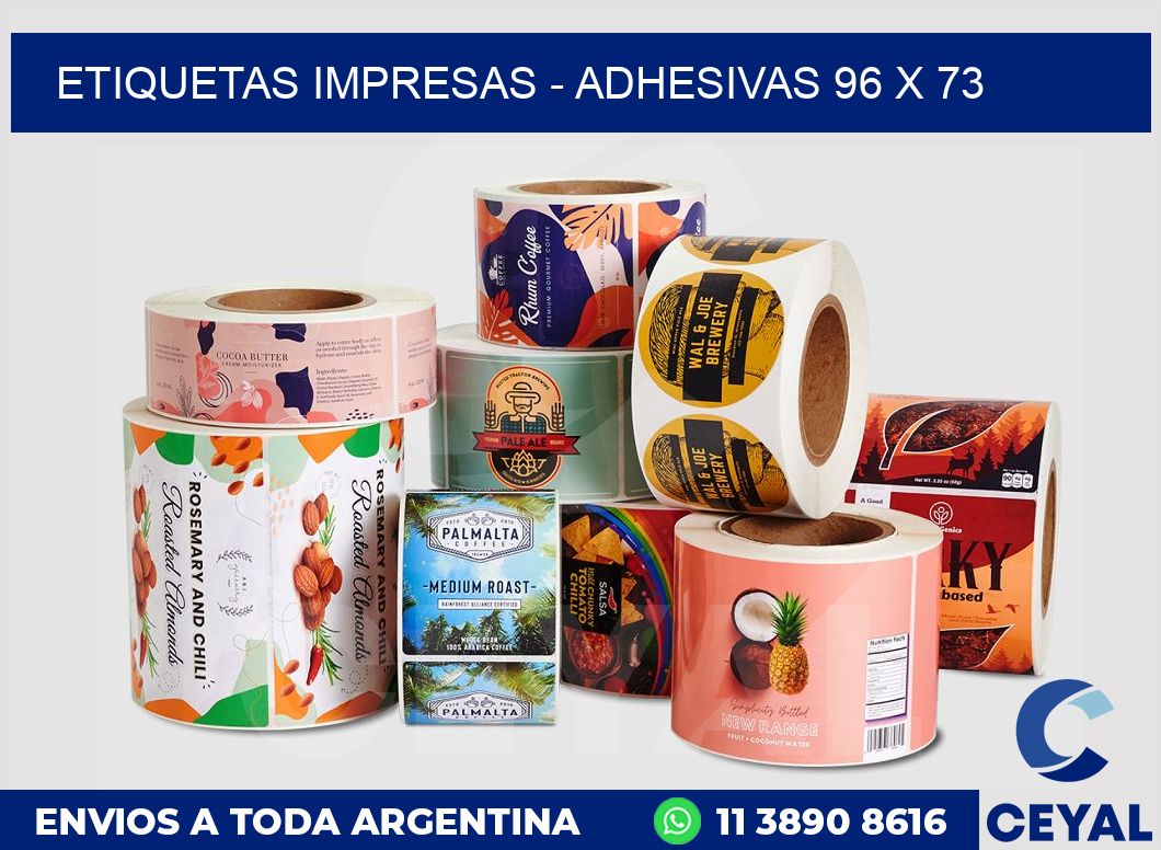 etiquetas impresas – Adhesivas 96 x 73