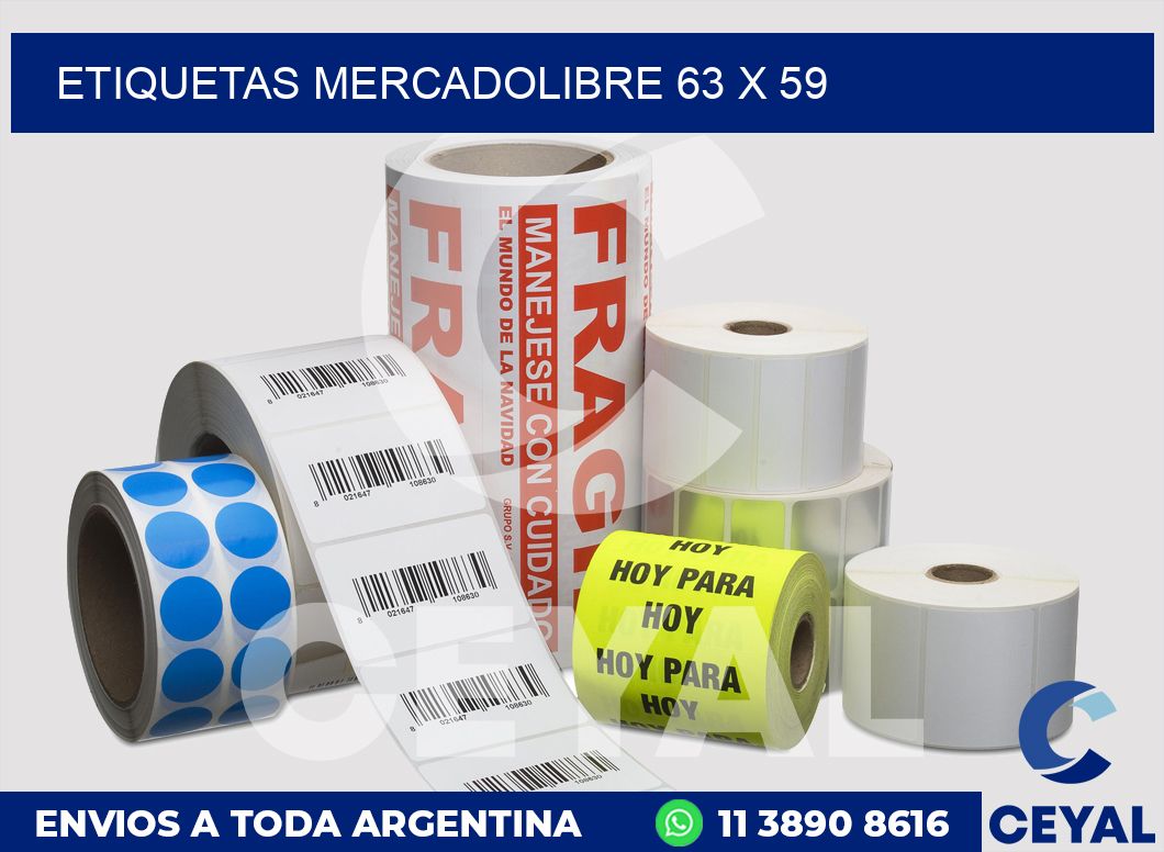 etiquetas mercadolibre 63 x 59