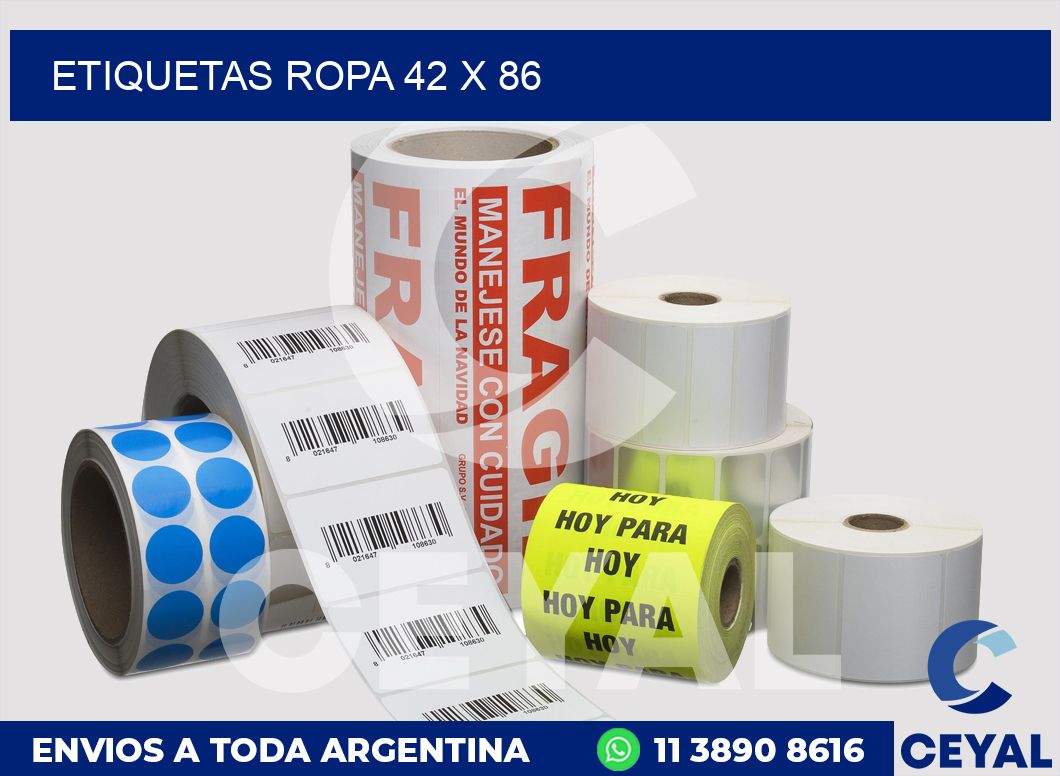 etiquetas ropa 42 x 86