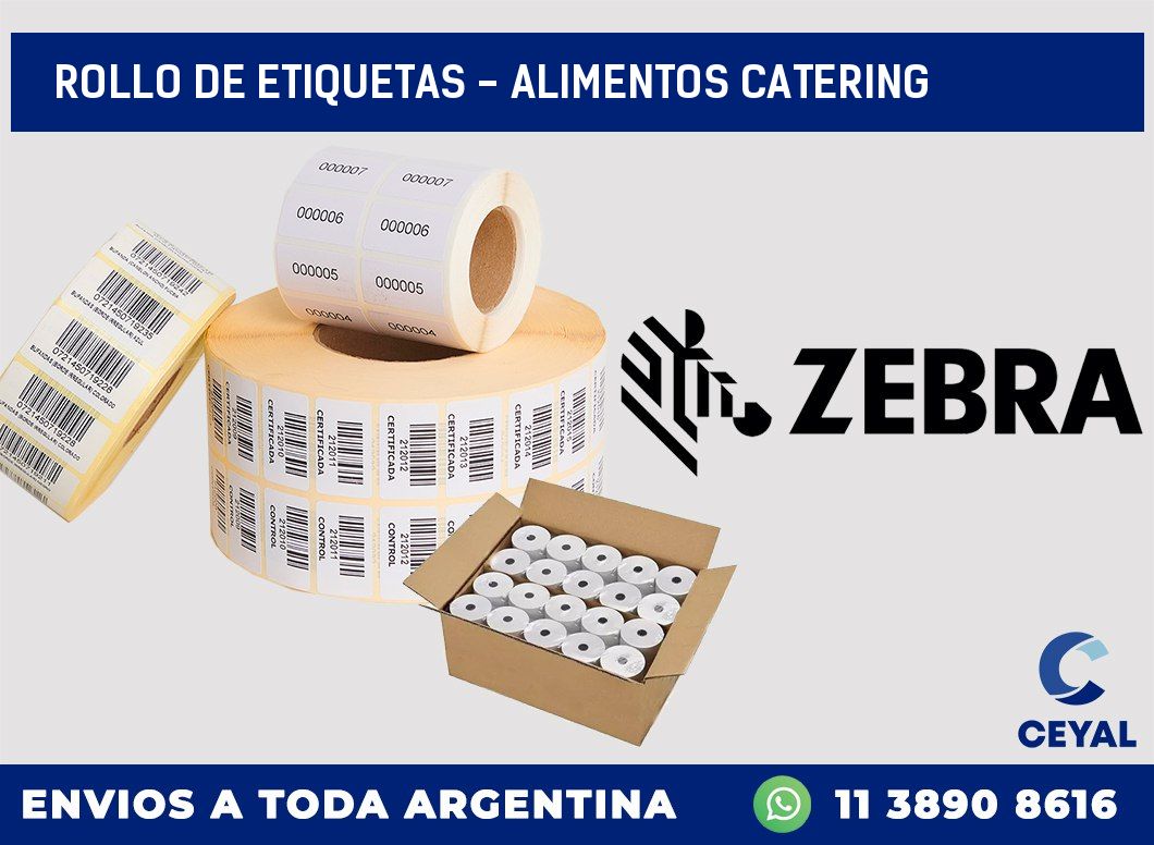 rollo de etiquetas – alimentos catering